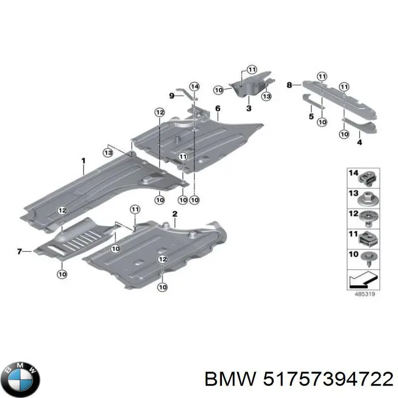 51757394722 BMW Proteção de fundo, parte média