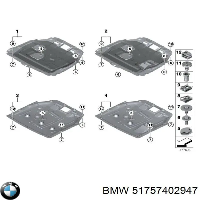 Compre 51757402947 BMW Proteção de motor, de panela (da seção de motor)
