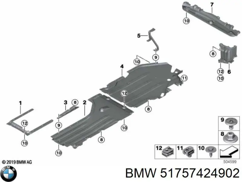 51757424902 BMW Proteção do pára-choque traseiro