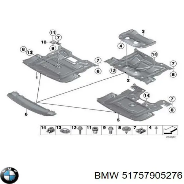 51757905276 BMW Proteção de motor dianteira