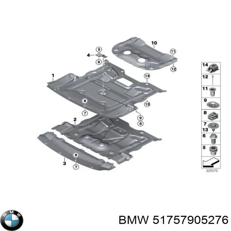 Proteção de motor dianteira BMW 51757905276 preço, a partir de 108,59 USD
