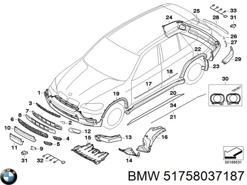 51758037187 BMW Proteção de motor, de panela (da seção de motor)