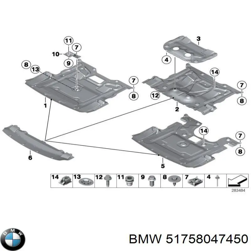 Proteção de motor, de panela (da seção de motor) BMW 51758047450 preço, a partir de 232,04 USD
