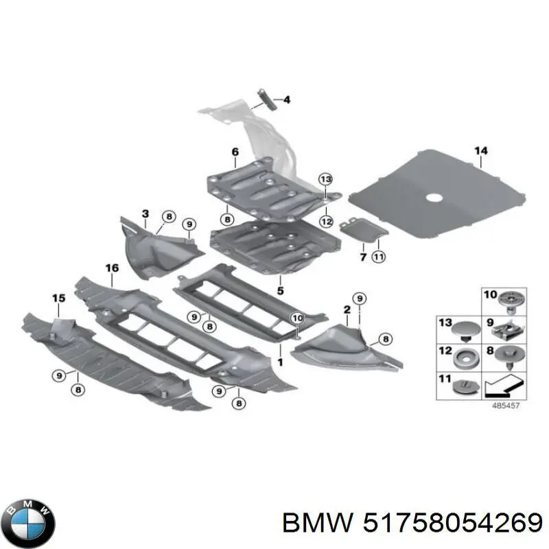 51758054269 BMW Proteção de motor dianteira