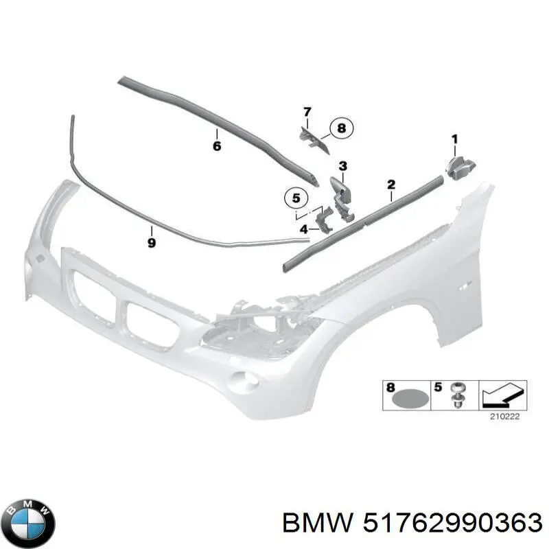 Vedação da capota BMW 51762990363 preço, a partir de 56,87 USD