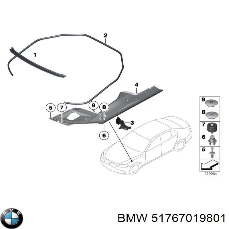51767019801 BMW Proteção de motor esquerdo