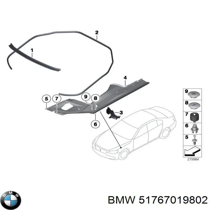 51767019802 BMW Proteção de motor direito