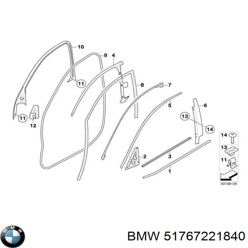 Compactador da porta dianteira (na carroçaria) BMW 51767221840 preço, a partir de 248,32 USD