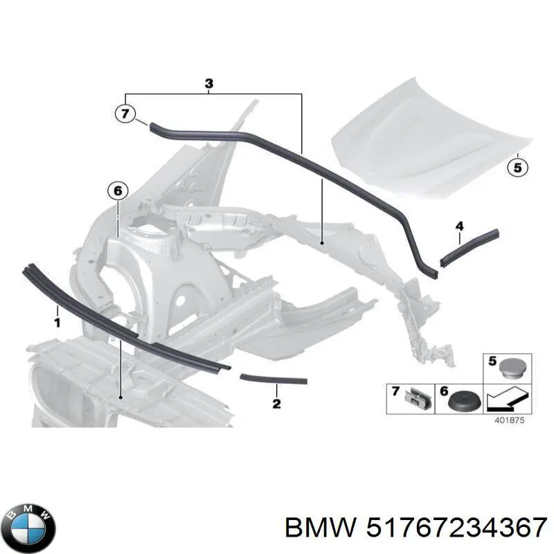 51767234367 BMW Vedação da capota