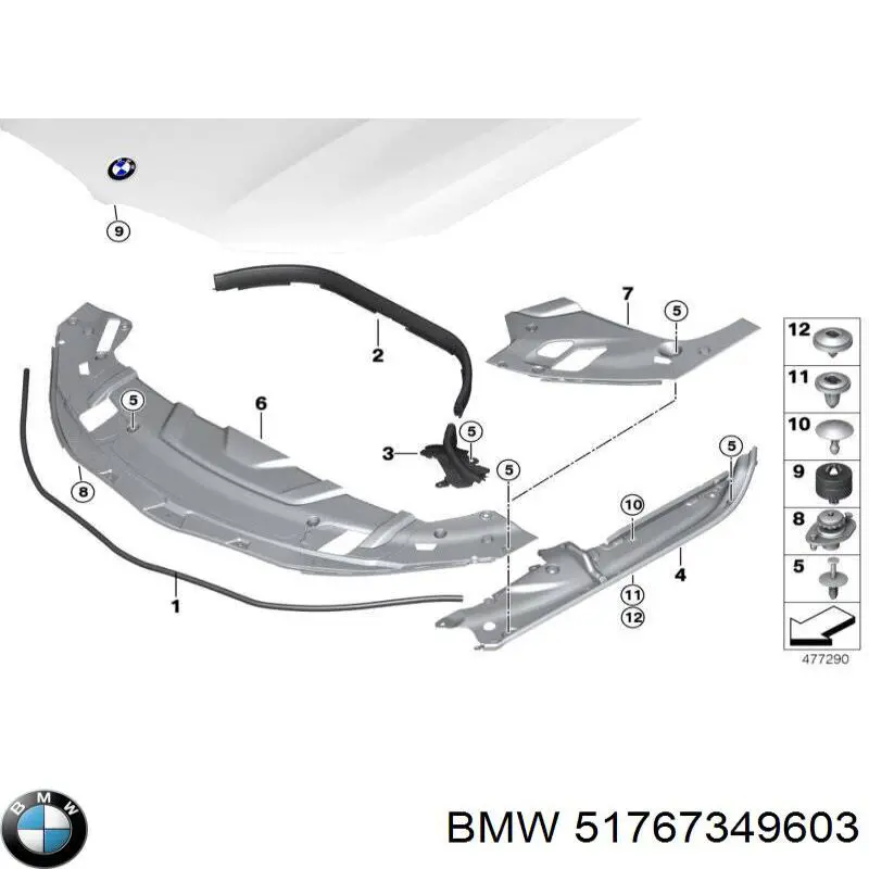 51767349603 BMW Proteção de motor esquerdo