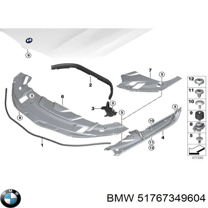 51767349604 BMW Proteção de motor direito