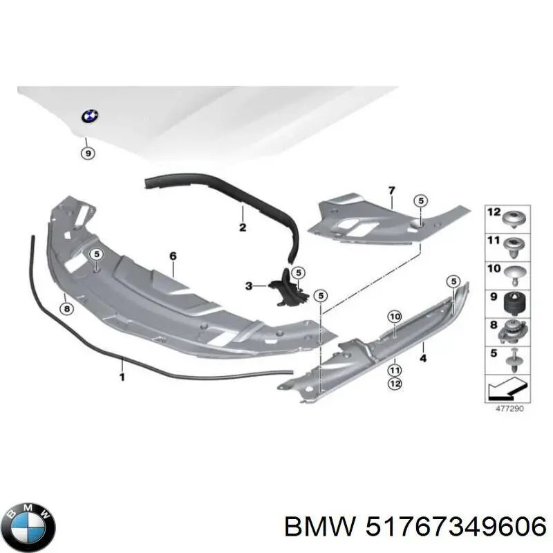 51767349606 BMW Compactador do pára-lama