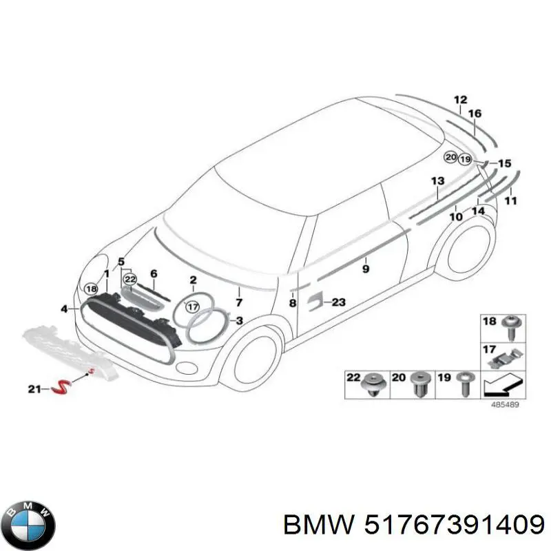 51767391409 BMW Carcaça (cobrimento) da luz esquerda