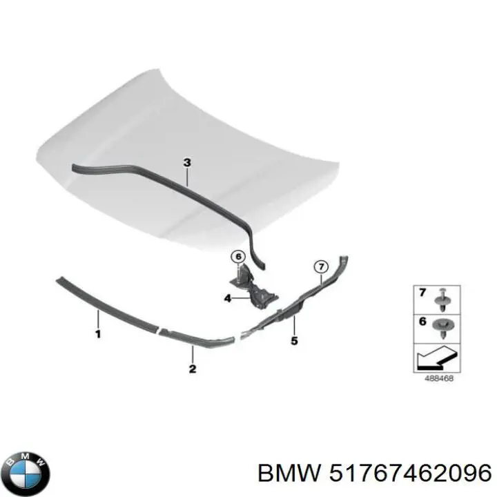 51767462096 BMW Vedação da capota