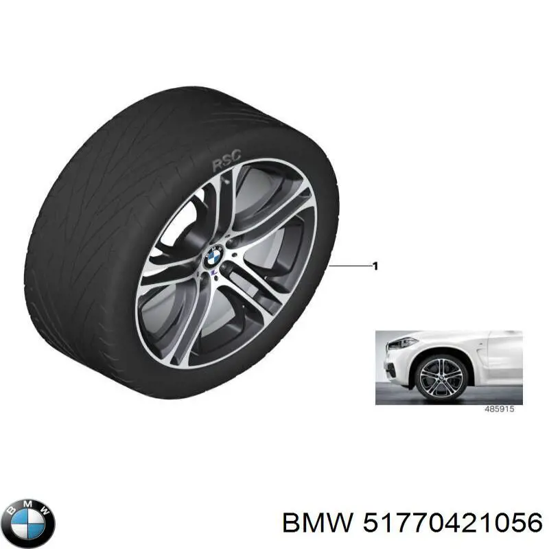 Moldura dilatadora de arco da roda, kit 51770421056 BMW