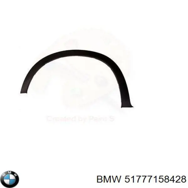 51777158428 BMW Expansor (placa sobreposta) de arco do pára-lama dianteiro direito