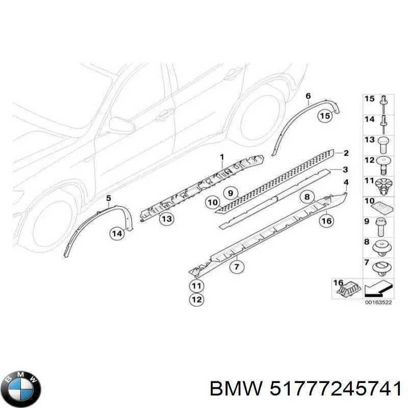 51777245741 BMW Placa sobreposta de estribo