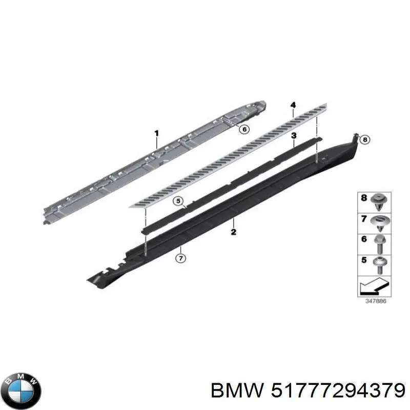 51777294379 BMW Placa sobreposta (moldura) externa esquerda de acesso