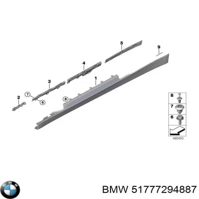 51777294887 BMW Consola esquerda de placa sobreposta externa de acesso