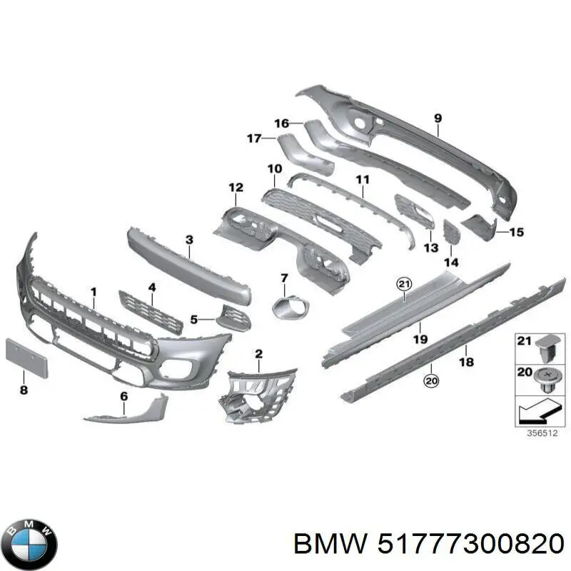Expansor (placa sobreposta) de arco do pára-lama dianteiro direito BMW 51777300820 preço, a partir de 100,36 USD