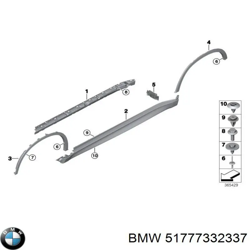 Expansor (placa sobreposta) de arco do pára-lama dianteiro esquerdo BMW 51777332337 preço, a partir de 114,07 USD