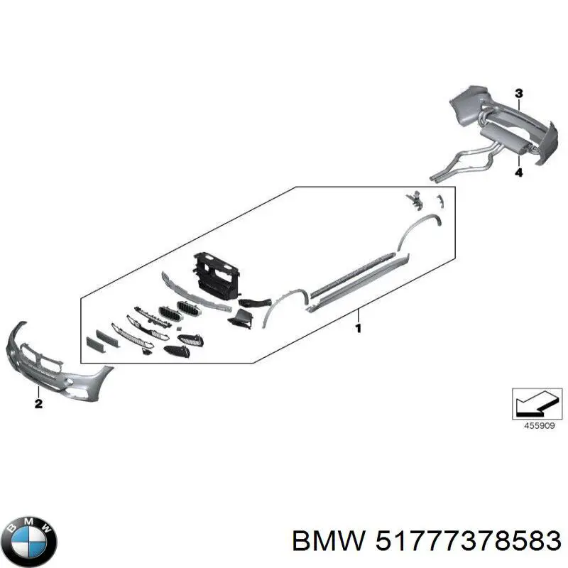Expansor esquerdo (placa sobreposta) de arco do pára-lama traseiro BMW 51777378583 preço, a partir de 39,28 USD