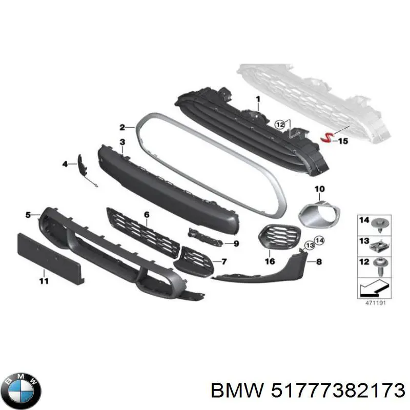 Pára-choque traseiro BMW 51777382173 preço, a partir de 671,02 USD