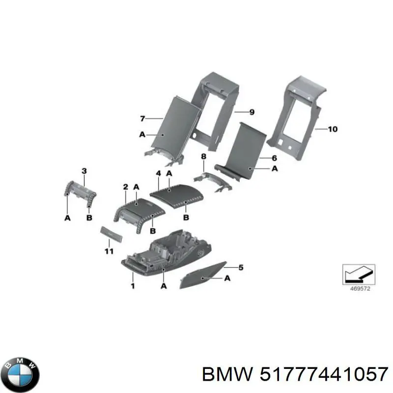 51777441057 BMW Expansor (placa sobreposta) de arco do pára-lama dianteiro esquerdo