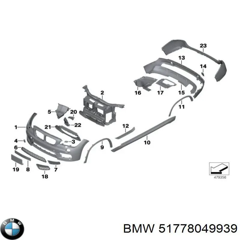 51778049939 BMW Expansor (placa sobreposta) de arco do pára-lama dianteiro esquerdo