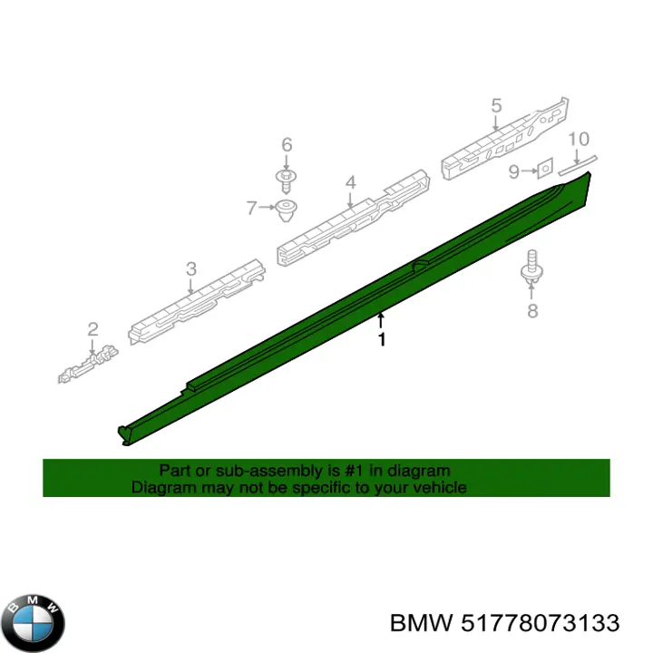 51778073133 BMW Placa sobreposta (moldura) externa esquerda de acesso