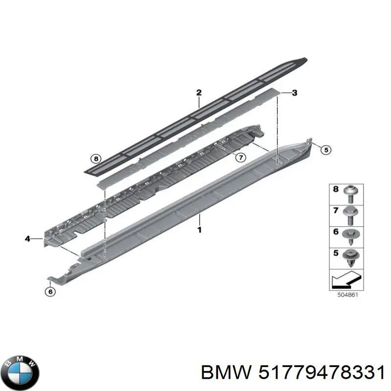 Placa sobreposta (moldura) externa esquerda de acesso BMW 51779478331 preço, a partir de 406,91 USD