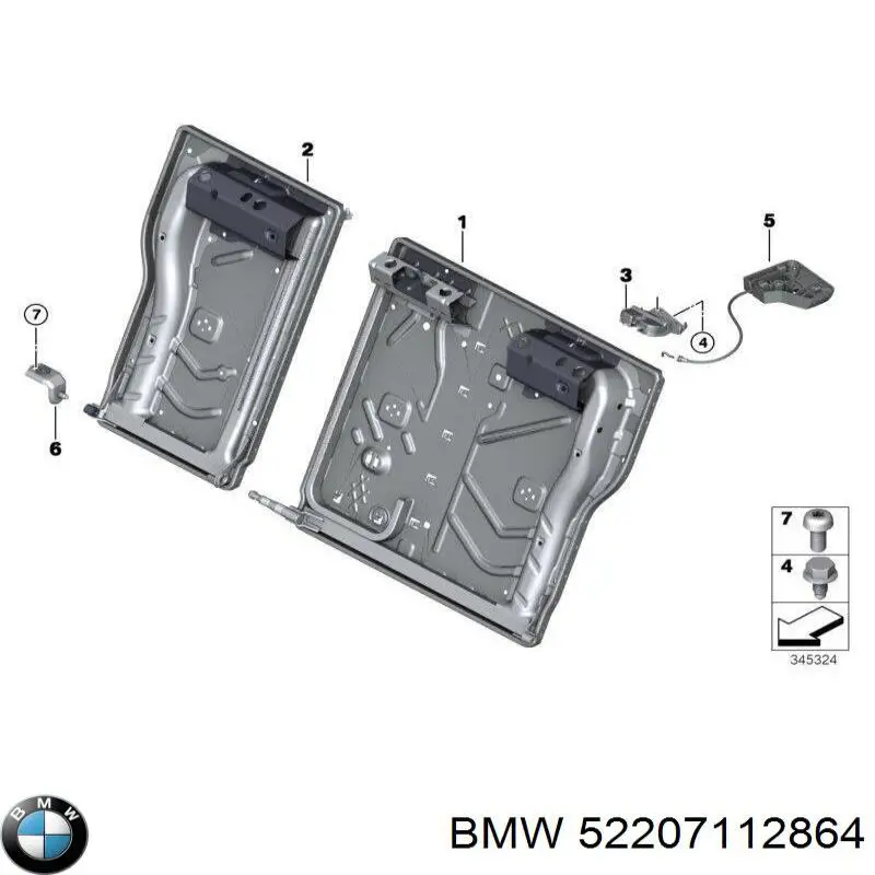 Fecho da porta traseira direita BMW 52207112864 preço, a partir de 49,37 USD