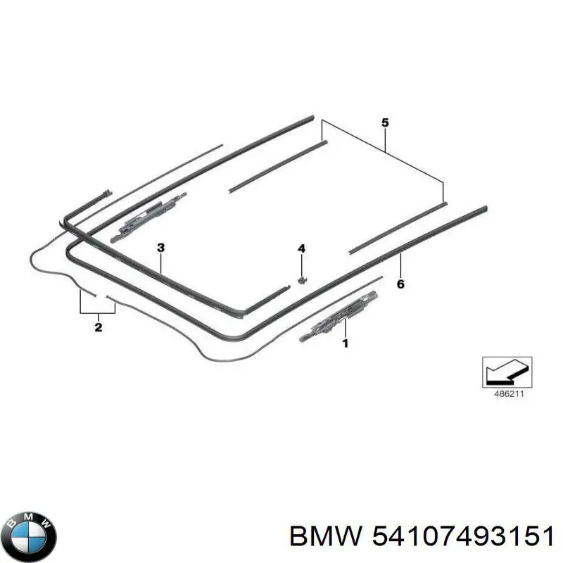 54107493151 BMW Vedação de alcapão do teto