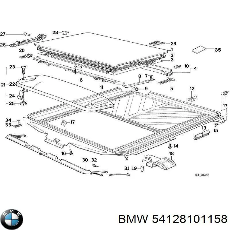 54128101158 BMW Vedação de alcapão do teto