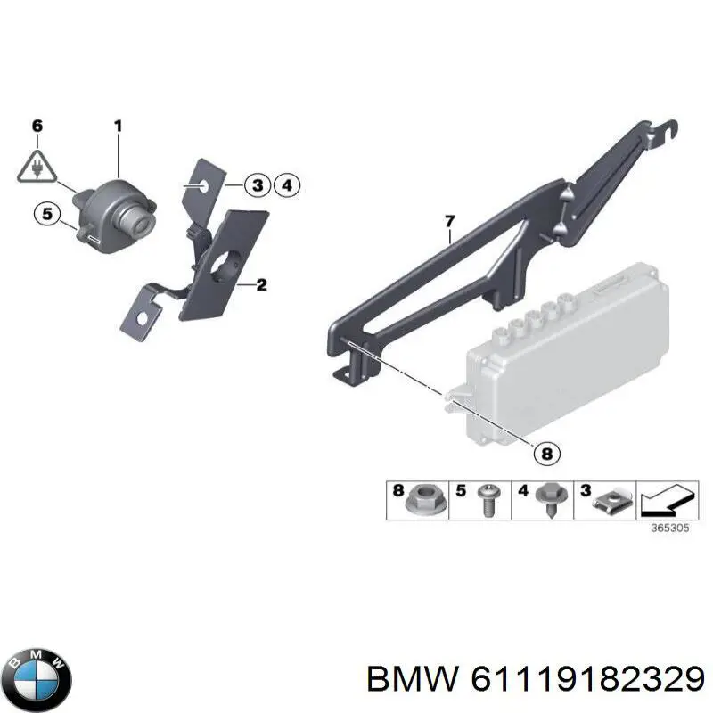 61119182329 BMW Módulo de direção da câmara
