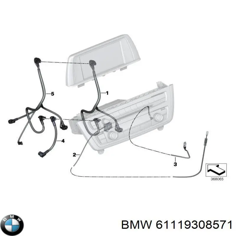 61119308571 BMW Cabo de antena de aparelhagem de som