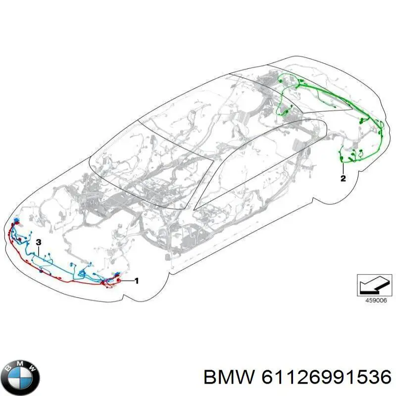 61126991536 BMW Cabo (fio) de sensor de estacionamento do pára-choque dianteiro