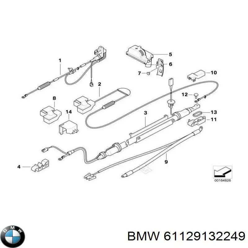 Cabo de terra de bateria recarregável (PILHA) BMW 61129132249 preço, a partir de 112,37 USD
