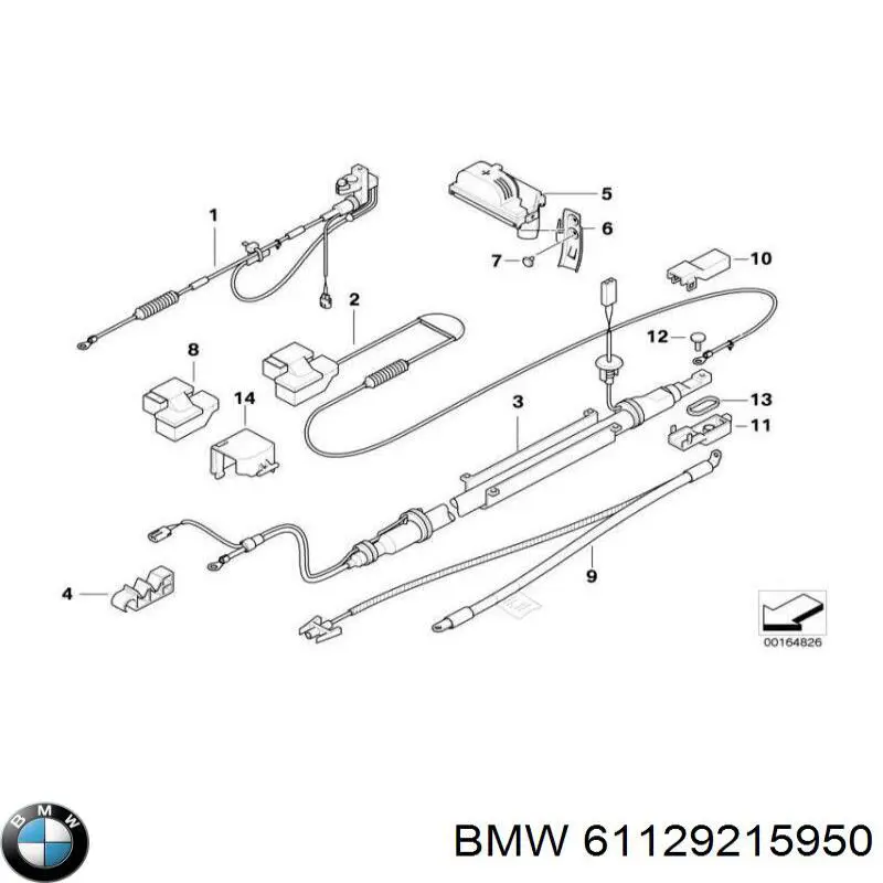 61129215950 BMW Cabo de terra de bateria recarregável (PILHA)