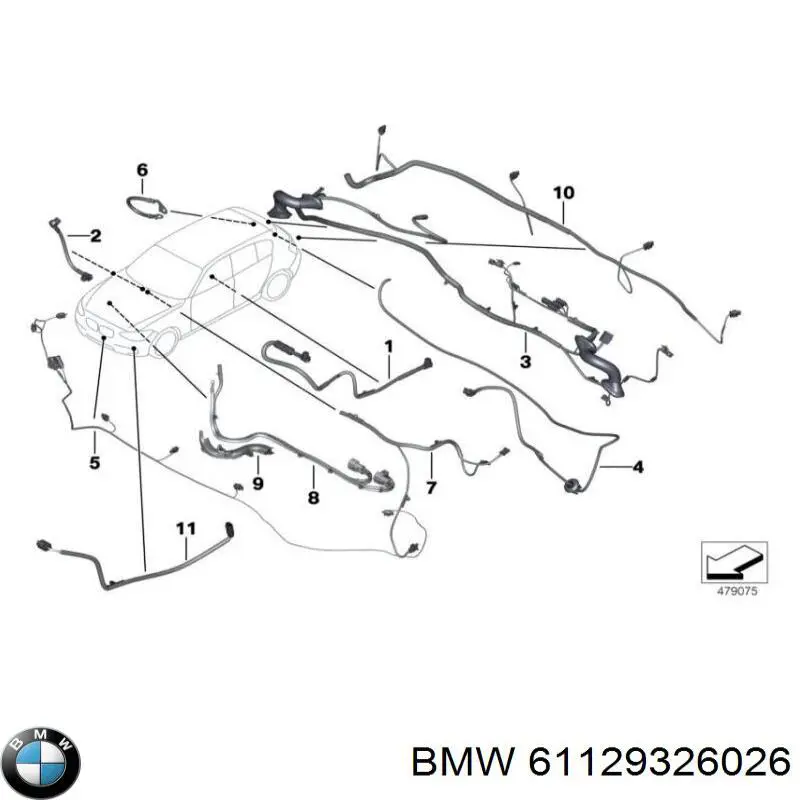 Cabo (fio) de sensor de estacionamento do pára-choque dianteiro BMW 61129326026 preço, a partir de 56,28 USD