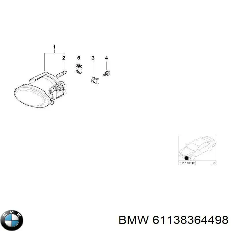 Compre 61138364498 BMW Lâmpada das luzes de nevoeiro