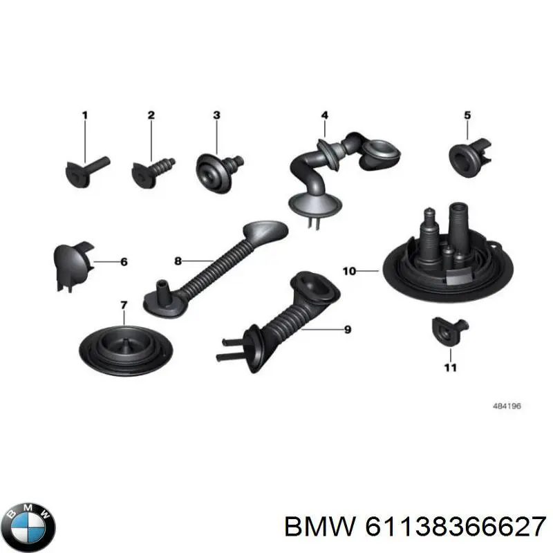 61138366627 BMW Fios isolados da seção de bagagem