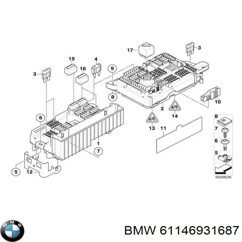 61146931687 BMW Unidade de dispositivos de segurança