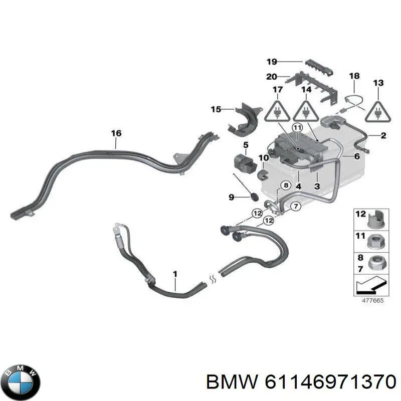 61146971370 BMW Unidade de dispositivos de segurança