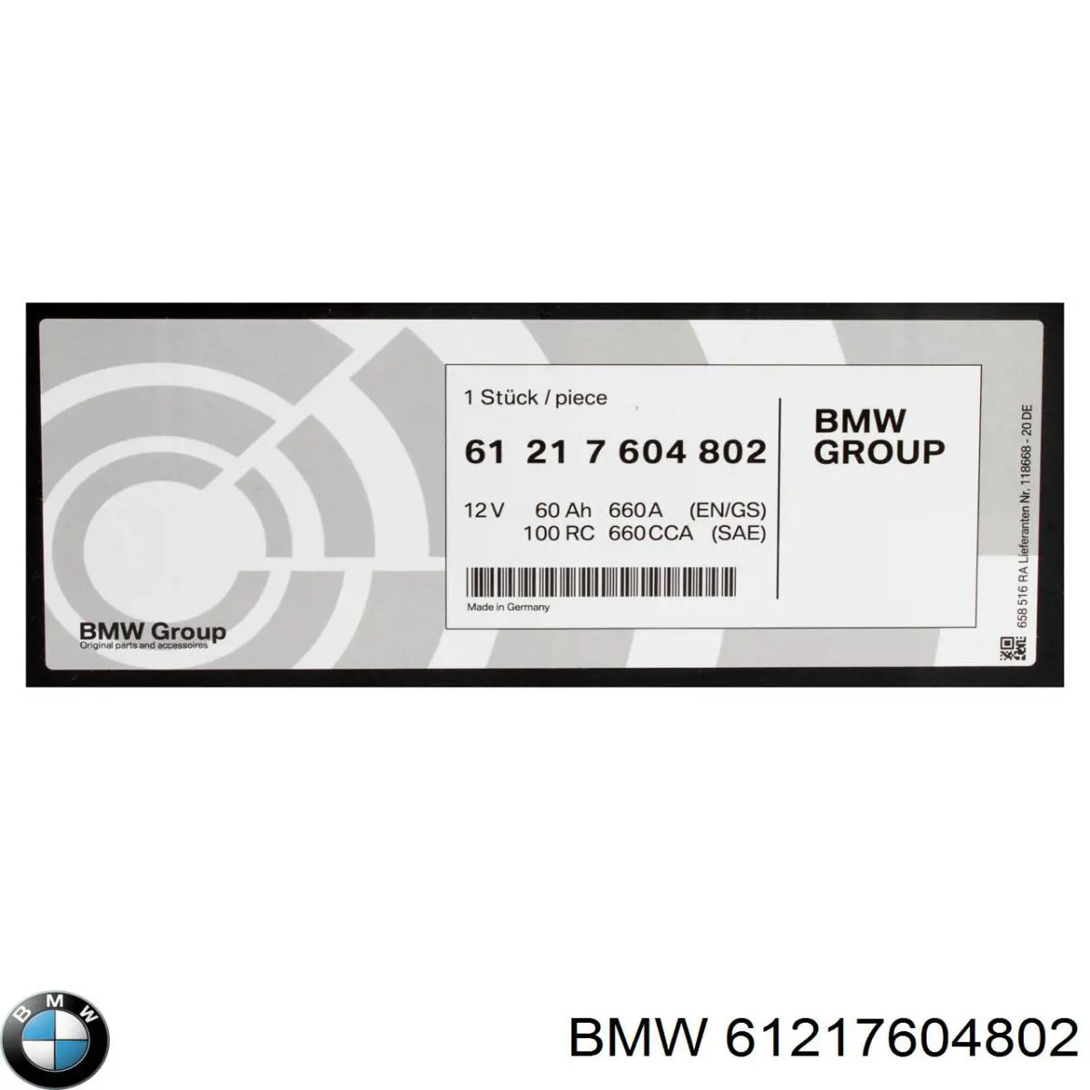 Bateria recarregável (PILHA) BMW 61217604802 preço, a partir de 190,01 USD