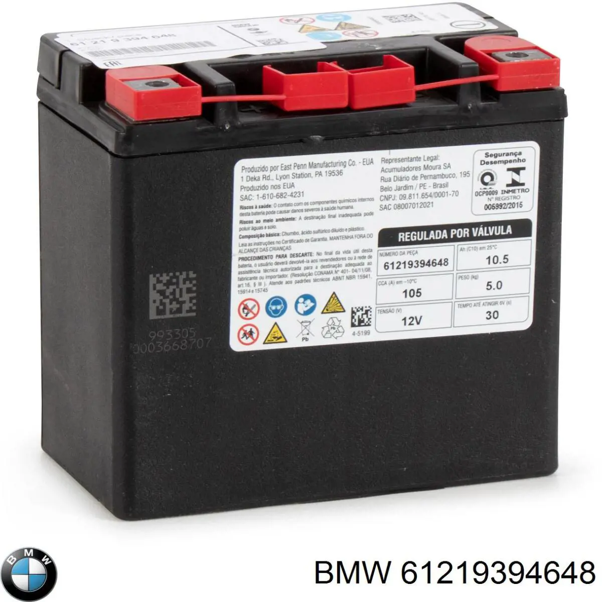 61219394648 BMW Bateria recarregável (PILHA)