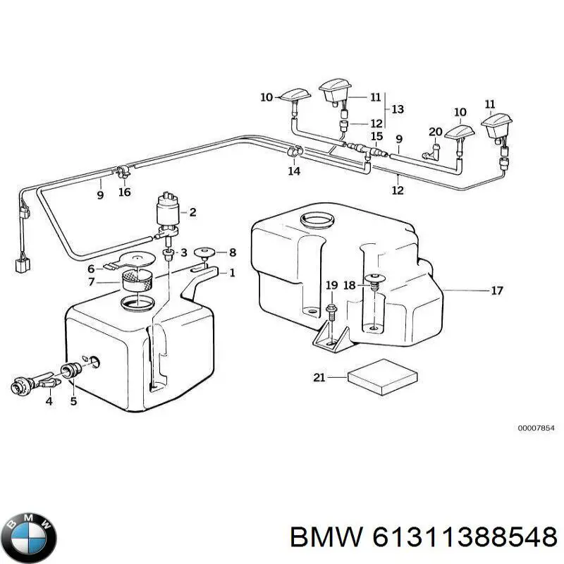 Compre 61311388548 BMW Sensor do nível de tanque de lavador de pára-brisas