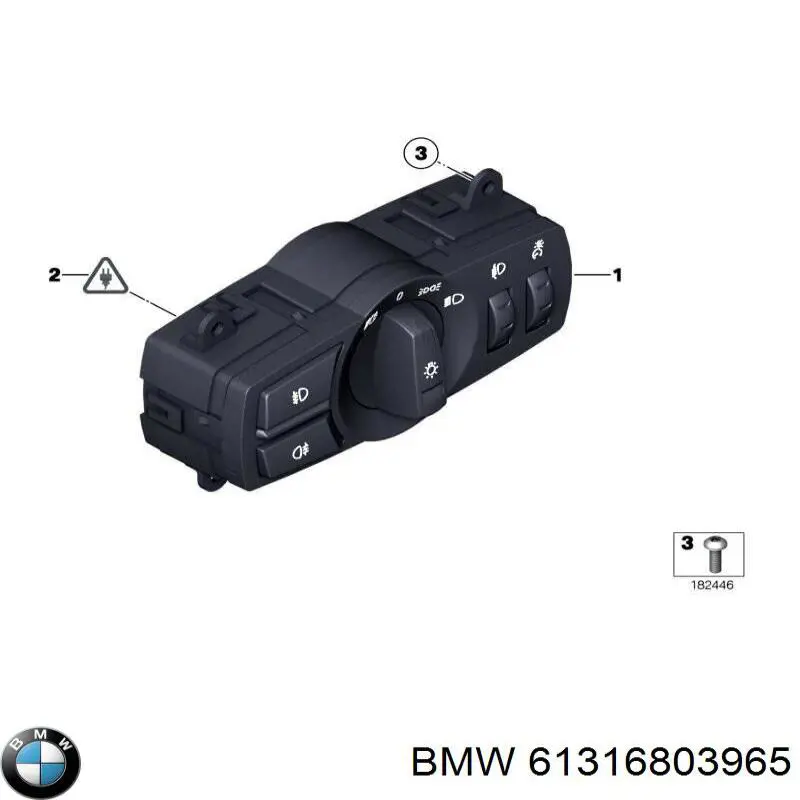 61316803965 BMW Comutador das luzes no "painel de instrumentos"