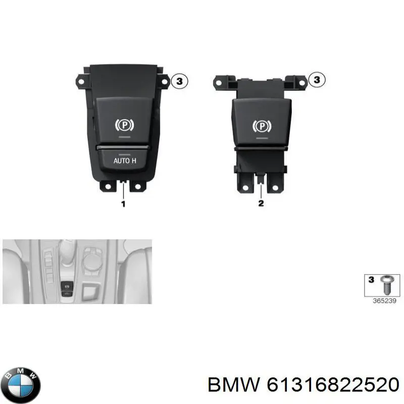 Tecla do freio de estacionamento eletromecânico BMW 61319159997 preço, a partir de 48,84 USD