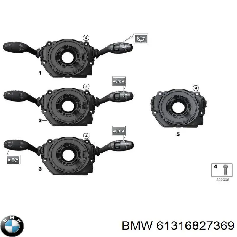 Compre 61316827369 BMW Comutador instalado na coluna da direção, montado